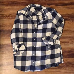 Lands End blue plaid shirt